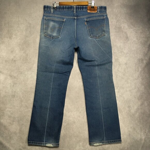 Vintage Levis Mens Straight Fit Blue Jeans size 36 to 38x30 Stretch‎ Denim Pants - Picture 3 of 16